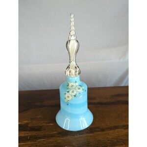 Pairpoint Hand Painted wedding bell 12" tall Baby blue